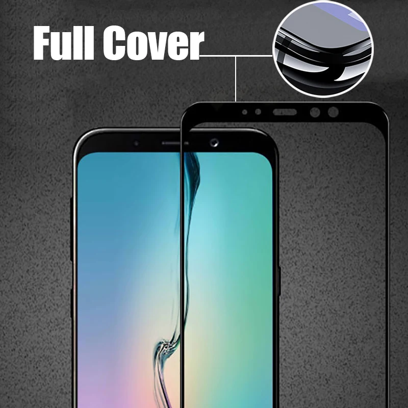 Защитное стекло с полным покрытием для Samsung Galaxy A8 2018 Samsug A 8 A6 6 Plus тремпом 6a 8a пленка