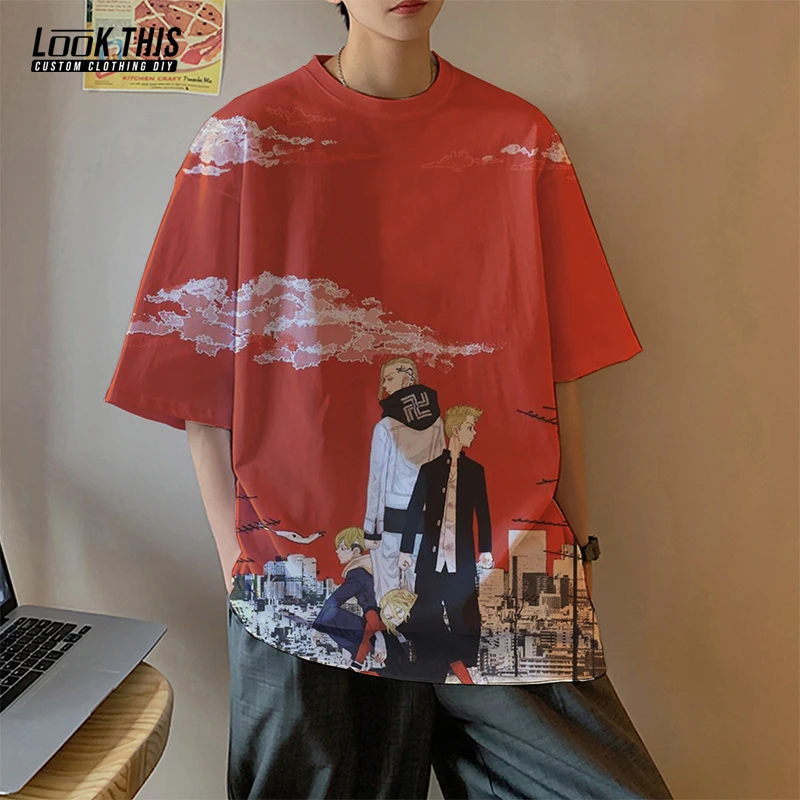 

Tokyo Avengers Men T Shirt Anime Manga 3D Printing Oversized T-shirt Short Sleeve T-shirts Harajuku Streetwear Male O-neck Tops