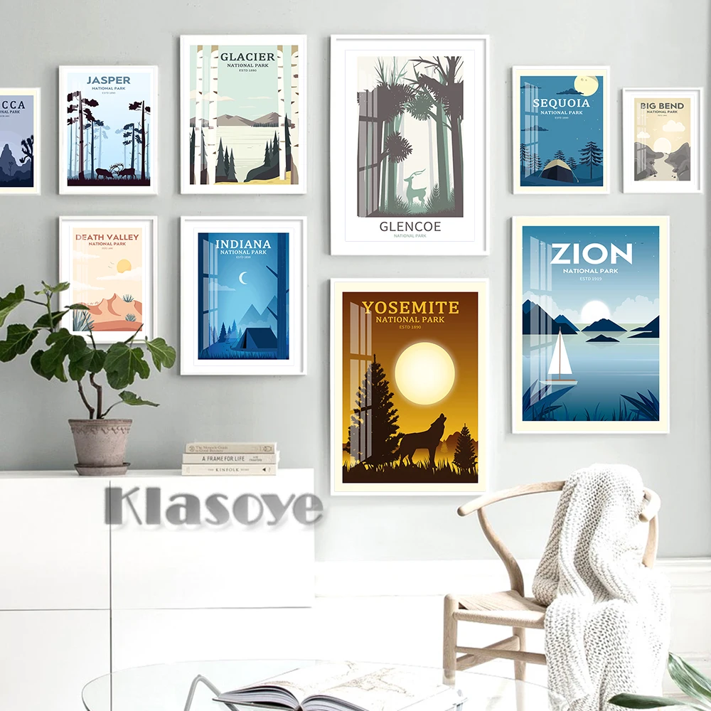 Карта путешествий с города мира плакат Юкка ледник морская клетка пейзаж холст