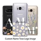 Чехол с именем на заказ для Samsung Galaxy S7, S8, S9 Plus, S10, Note8, 9, 10, S20, S10e, A50, прозрачный чехол с маленькой маргариткой, подарок для девушки