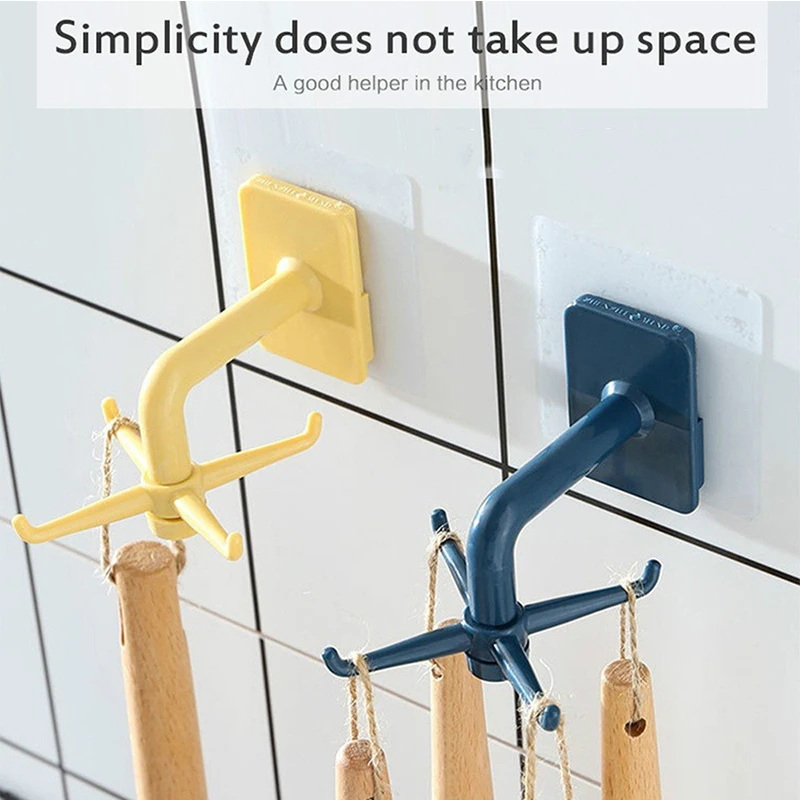 

Hanging 360-degree rotating multifunctional spoon holder accessories self-adhesive seamless hook wall-mounted storage rack