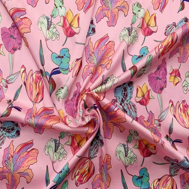 Весна-лето Новая Европейская и американская ткань с имитацией цветов шелковая
