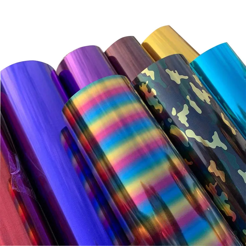 

Free shipping wholesale 1 sheet 10"x40"(25cmx100cm) metallic Heat Transfer Vinyl roll sheets Camouflage Iron on Film HTV T shirt