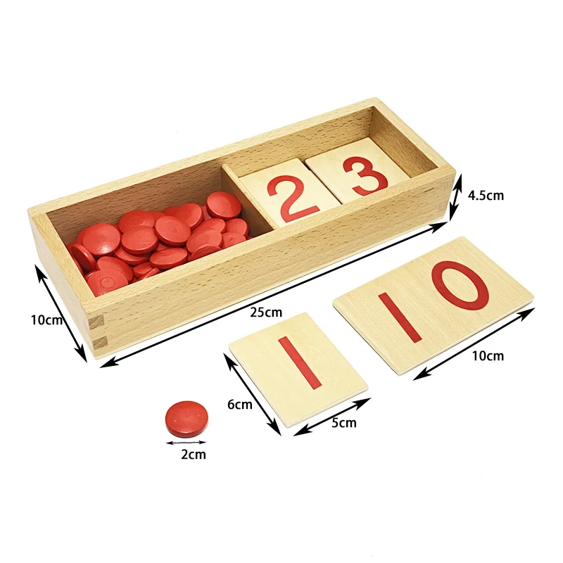 Juguete Montessori para beb&eacute;, tarjetas y contadores, n&uacute;meros de matem&aacute;ticas, educaci&oacute;n para la primera infancia, entrenamiento preescolar, juguetes para ni&ntilde;os-1