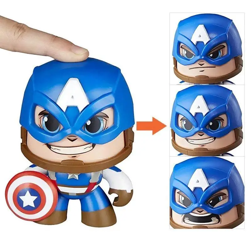 

Marvel Iron Man Cool Head Face Change 3 Kinds Of Expression Spider-man Fulian Us Team Figure Decoration Pvc Material Decoration