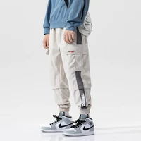 fashions baggy pockets trousers male men streetwear cargo pants 2021 autumn hip hop joggers pants overalls black
