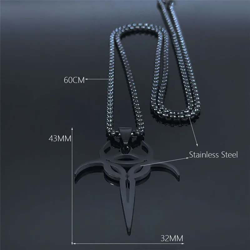 

2021 Psyclon Nine Stainless Steel Necklace for Women/Men Black Color Pendant Necklace Jewelry collares de acero inoxida N1270S02