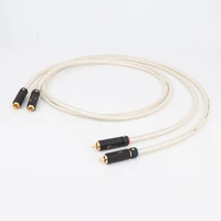 pair silver plated rca audio cable hifi rca cable interconnect cable with gold plated rca connector hi end rca to rca cable