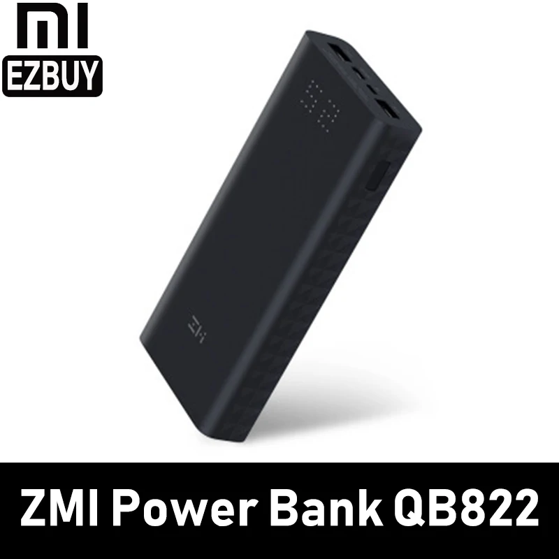 Xiaomi powerbank Z mi power bank 20000 мАч Быстрая зарядка QC3.0 Xiao mi батарея 20000 мАч QB822 для iPhone зарядное устройство