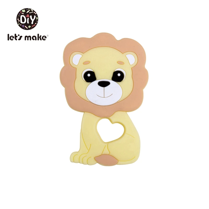 candy Yellow Lion Детский Прорезыватель Пищевой Силиконовый грызунок в форме льва Diy пустышка цепочка Bpa бесплатно Прорезыватель игрушка для зубов Рождественская силиконовая Прорезыватель - Цвет: candy Yellow Lion