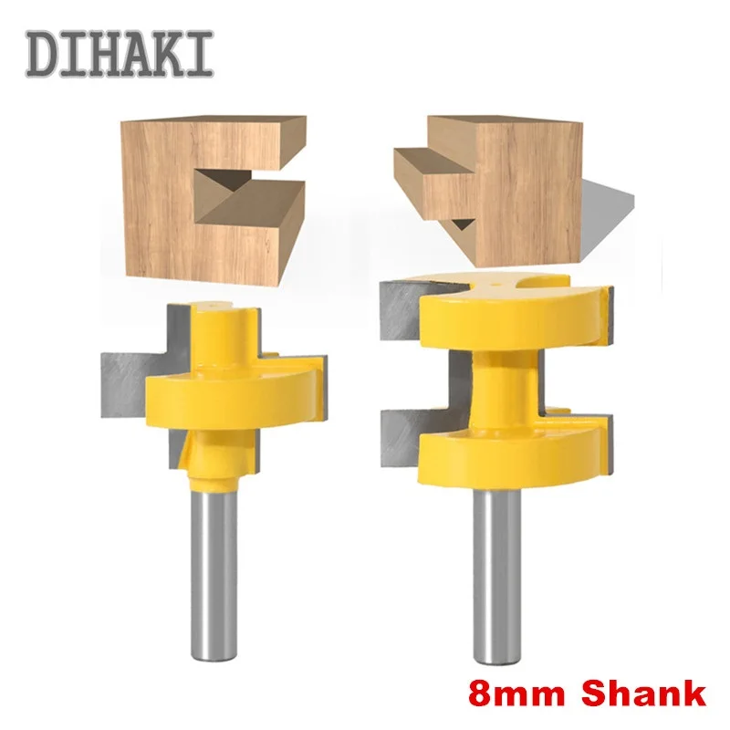 

2pcs 8mm Shank Square Tooth Tenon Milling Cutter Carving Knife Router Bits for Wood Tool Woodworking