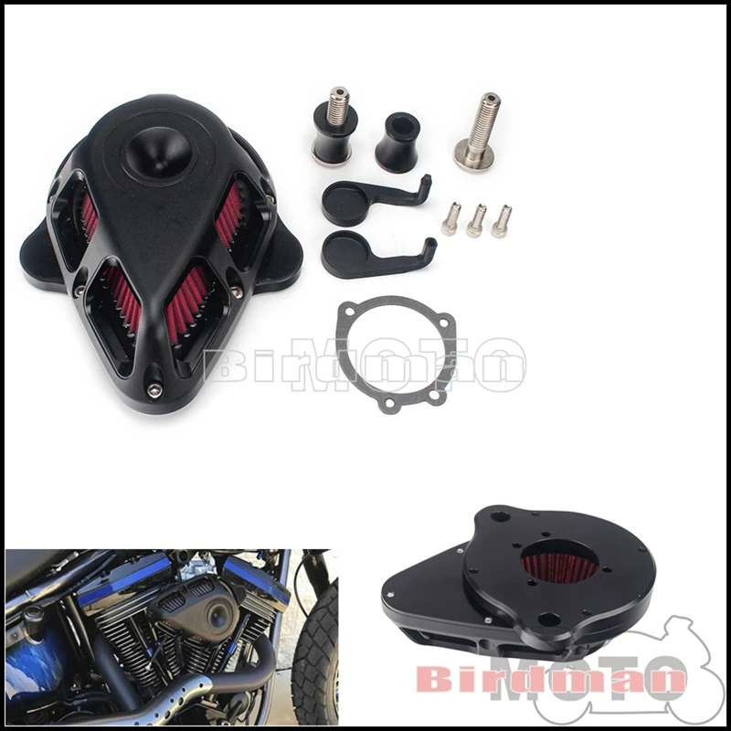 

Мотоциклетный Регулируемый многоугольный Воздухоочиститель для Harley Softail Dyna Street Glide Road Glide Sportser, черный впускной воздушный фильтр