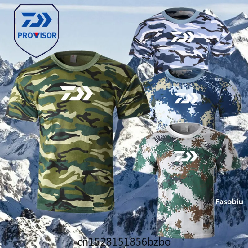 

Футболка Daiwa Рыбалка летняя с коротким рукавом камуфляжная одежда для рыбалки дышащая быстросохнущая Мужская одежда для рыбалки