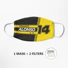 Фернандо Алонсо Renault  F1 маска дышащая уход за кожей лица, Рождественская хлопковая уличная одежда Многоразовые моющиеся пылезащитный рот защитное покрытие
