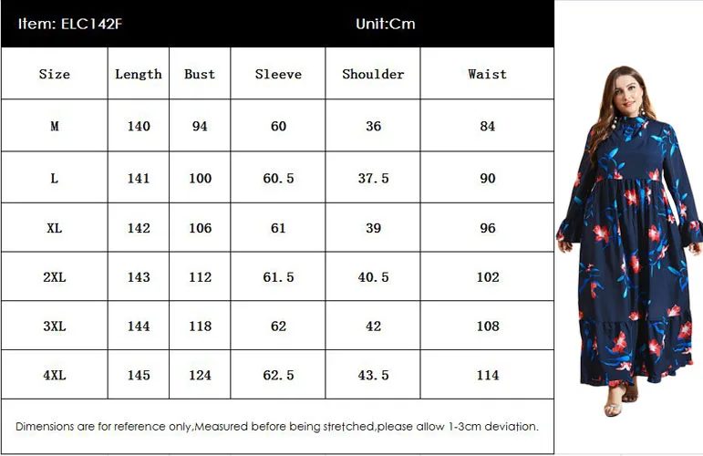 

Abaya Muslim Women Floral Printed Long Dress Plus Size Flare Sleeve Turkish Arab Jilbab Elegant Party Evening Maxi Robe Vestido