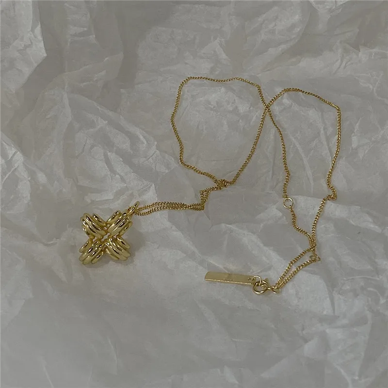 Женское ожерелье из серебра 925 пробы с крестом и цветком | Украшения аксессуары