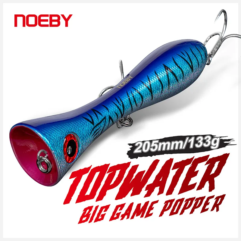 

Noeby Popper Bait 205mm130g Topwater Long Casting Fishing Lure 4/5X Hook Sea GT Tuna Artificial Bait Pesca Noisy Fishing Wobbler