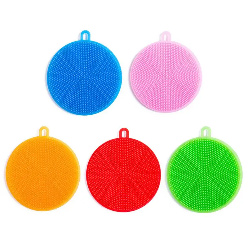 

Silicone Dish Washing Brush Bowl Pot Pan Wash Cleaning Brushes Cleaner Tool Sponges Scouring Pads Kitchen Cooking Accessories