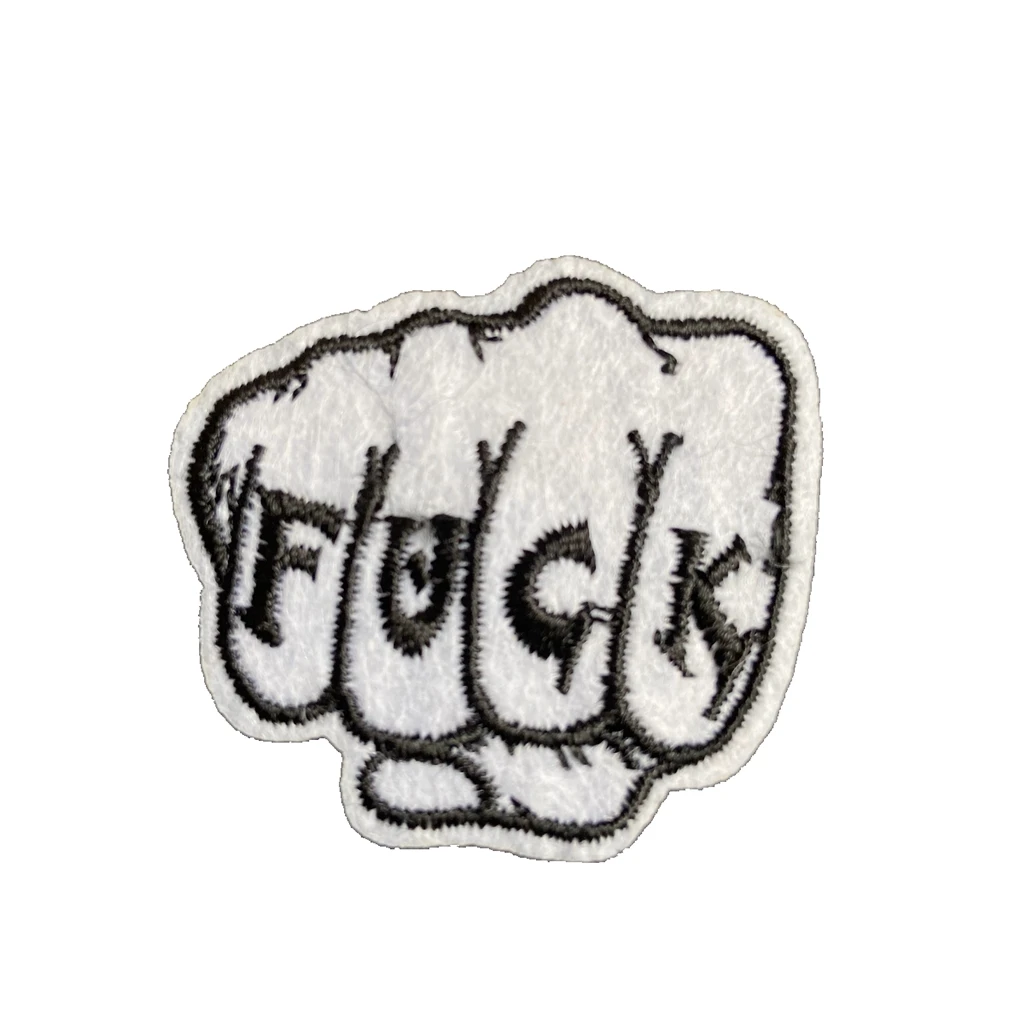 

3 piece a set New Arrival Small Black White Letter Fist Embroidered Iron on Patches DIY Decals Iron on Children Badges DIY