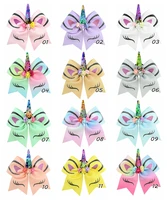 novel baby girls unicorn bow hair clip sequin bow hair clips children photography props clothing holiday decoration kids gifts