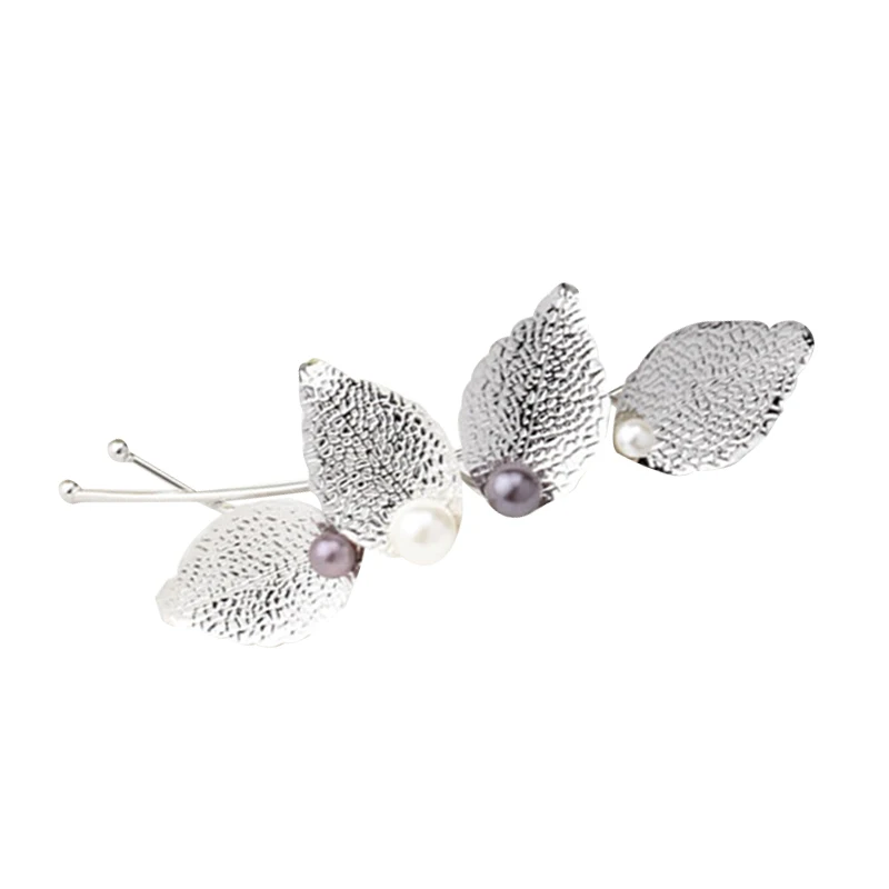 Sliver Leaves M MISM, Корейская Милая Красная заколка для волос с цветком вишни, женская заколка, заколка, аксессуары для волос для женщин, заколки для волос - Цвет: Sliver Leaves