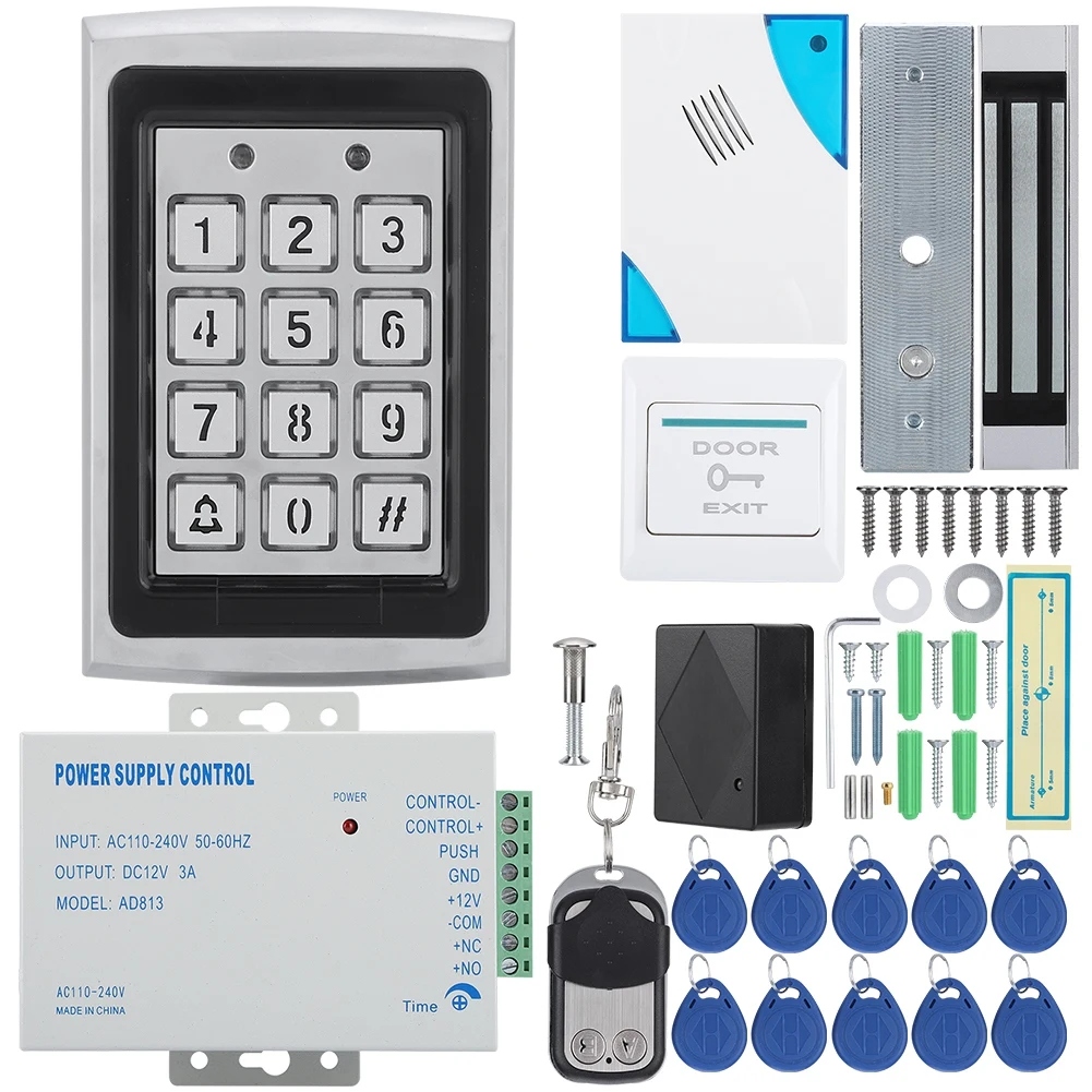 NEW DC 12V Electric Magnetic Door Lock Access Control Card Password Security System Kit On Sale | Безопасность и защита