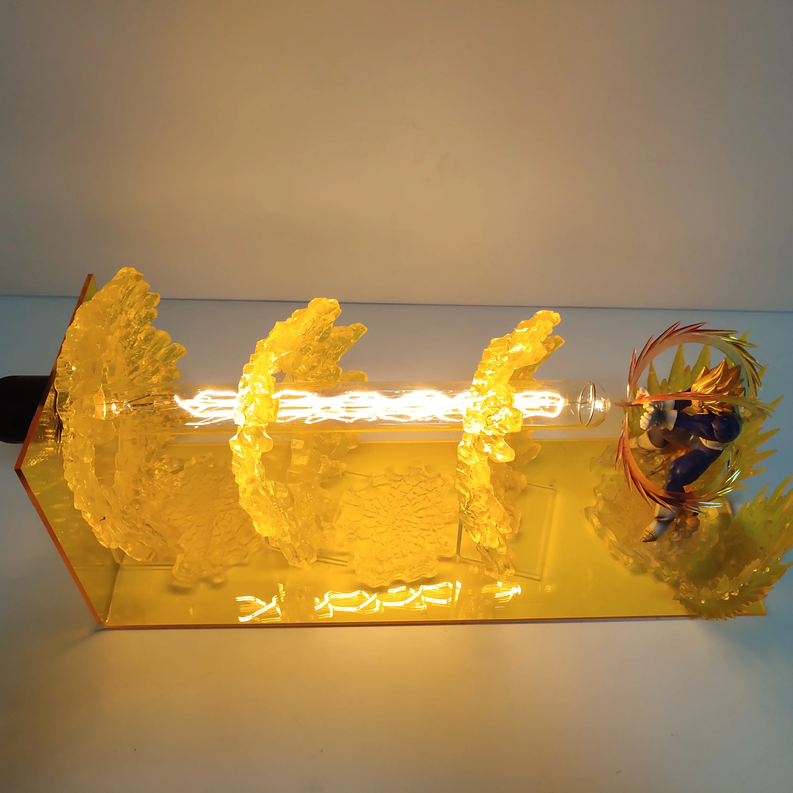 DRAGON BALL Z Vegeta Final Flash Led ПВХ фигурка игрушки Dragon Ball с изображением супер вегеты пушки сцена аниме игрушки DBZ фигурка