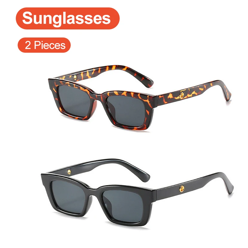 2 шт солнцезащитные очки Новые черные Дженни леопардовые Маленькая оправа