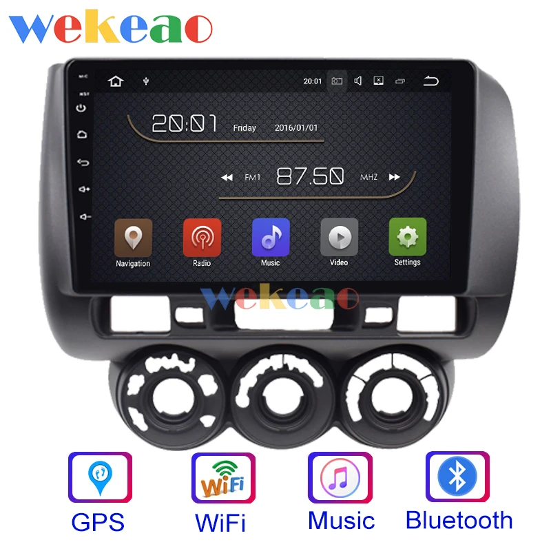 Автомагнитола Wekeao с сенсорным экраном 9 дюймов 1 Din Android 0 Dvd-плеер для Honda Fit Jazz 4G