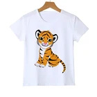 Футболка 3d с круглым вырезом, футболка с принтом для девочек-подростков, одежда для мальчиков, футболка для маленьких девочек с тигровым леопардом, футболка, модные топы в летнем стиле, футболки