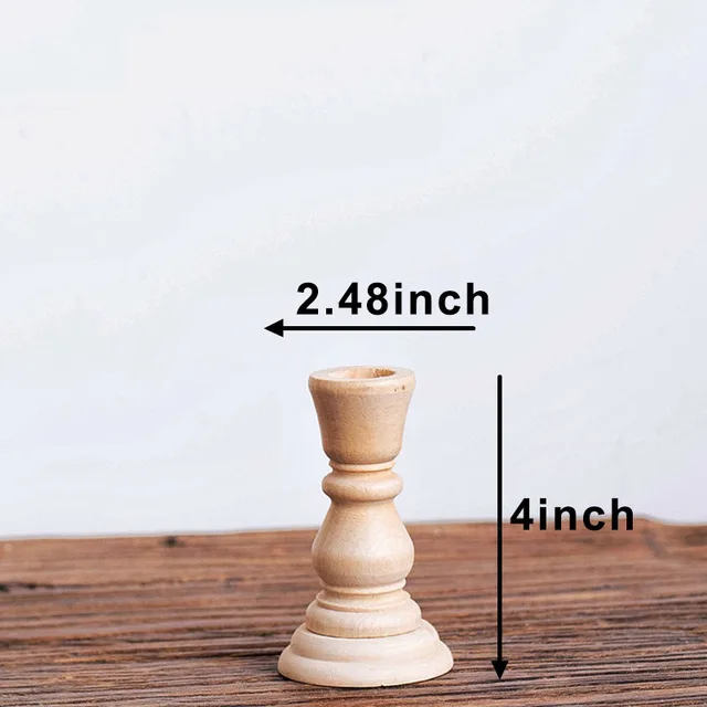4x2.48 inch Незавершенные подсвечники 6-3/4 дюймов, деревянный подсвечник идеальный подарок для свадьбы, вечерние, дома, спа, рейки, ароматерапия - Цвет: 4x2.48 inch