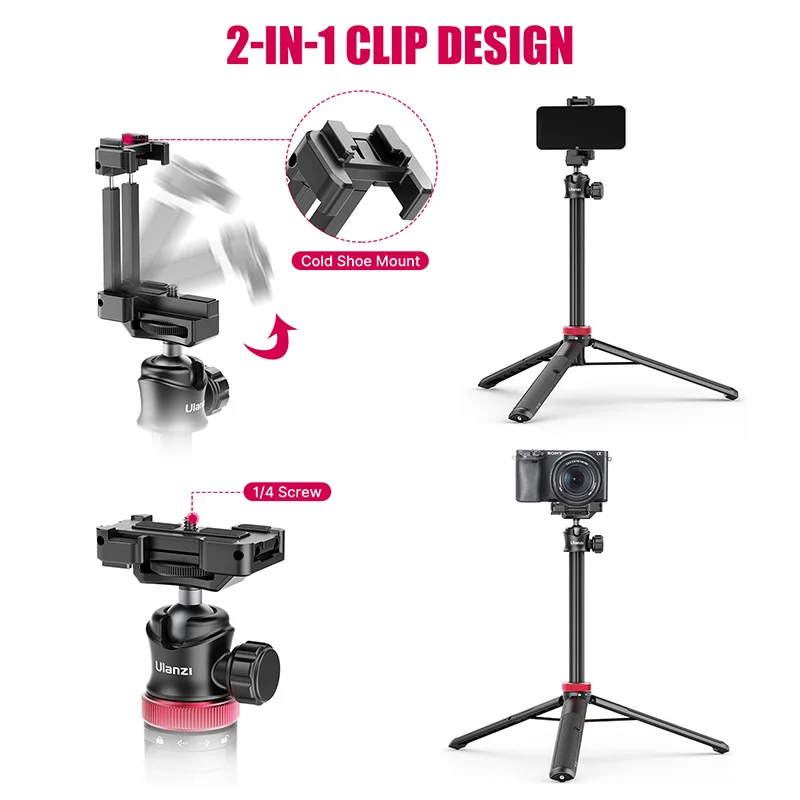 ulanzi mt 44 extend livestream tripod stand 42inch tripod with phone mount holder vertical shooting phone dslr camera tripods free global shipping
