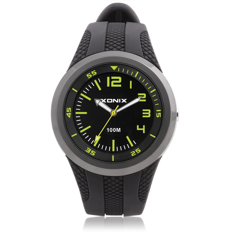 Мужские и женские наручные часы повседневные с силиконовым ремешком ободком из