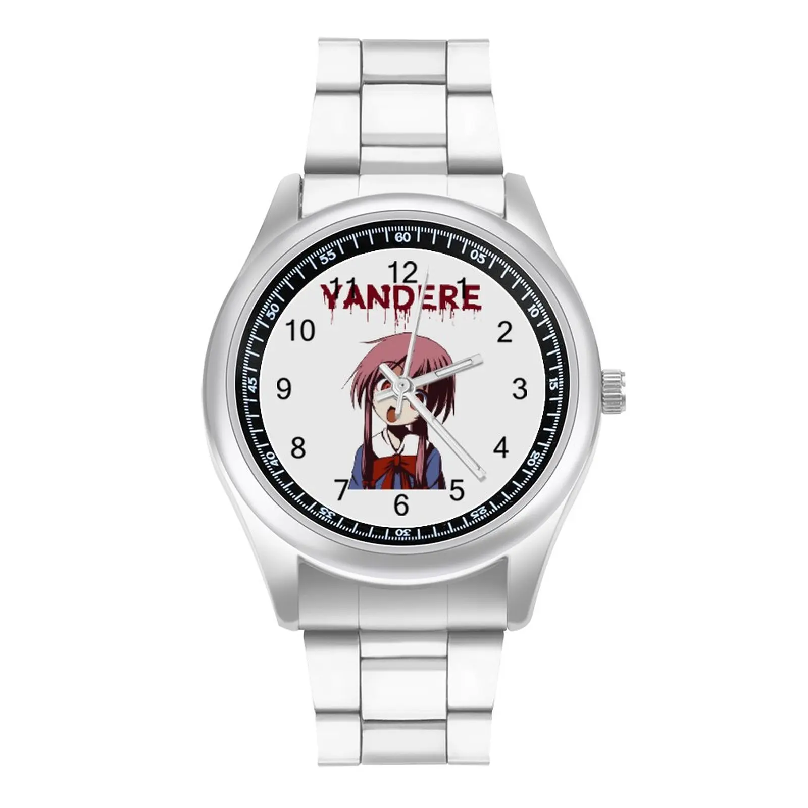 

Mirai Nikki кварцевые часы с широким диапазоном, забавные наручные часы из нержавеющей стали для мальчиков, наручные часы бизнес-дизайна