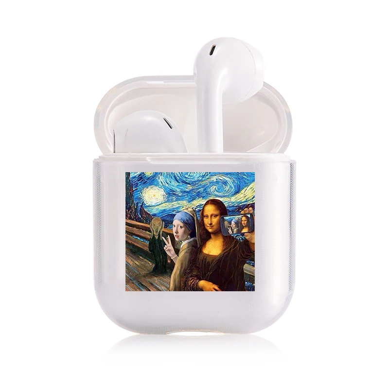 I050087 Забавный чехол знаменитостей для наушников Apple airpods, чехол Mona Lisa Jesus Van Gogh Bluetooth Pop AirPods, прозрачный жесткий чехол - Цвет: I050087