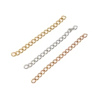 50pcs stainless steel 5cm welded extension chain gold plated 3mm necklace extender tail chains for diy jewelry making findings