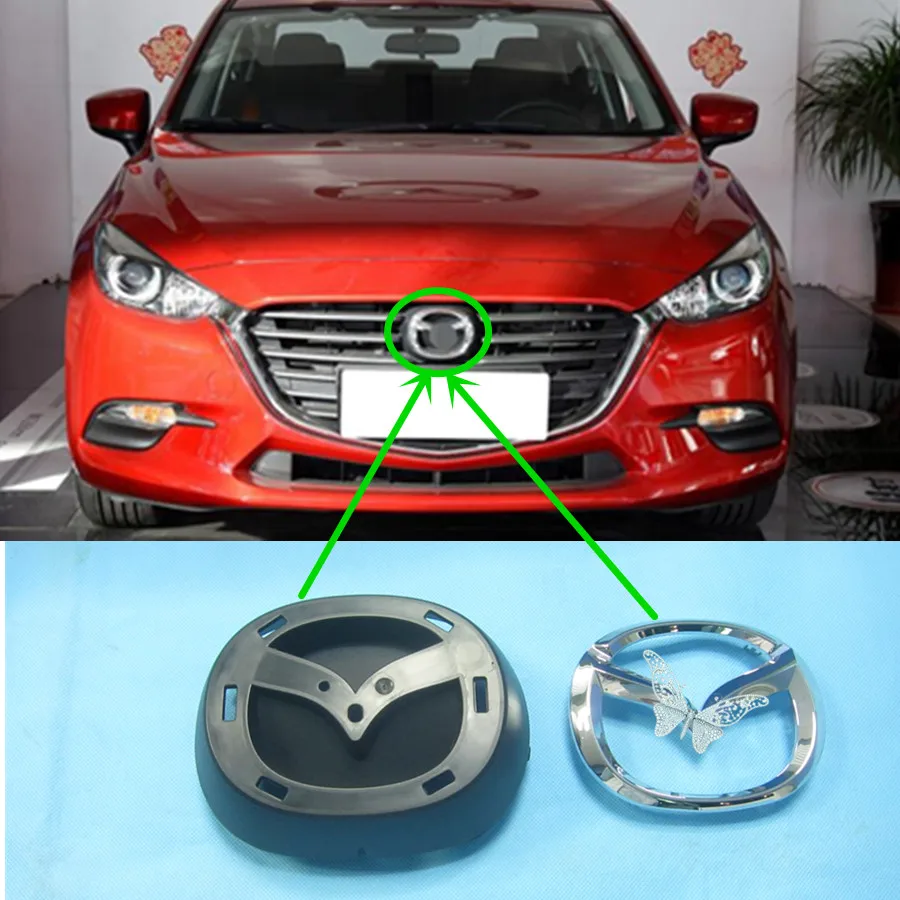 Car accessories body parts front bumper grille symbol logo with bracket for Mazda 3 AXela 2016-2018 BN