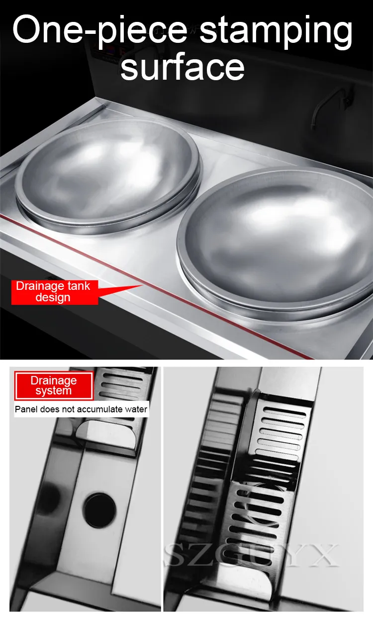 12000W commercial induction cooker stainless steel electric stove electric wok pot pot double-head induction cooker