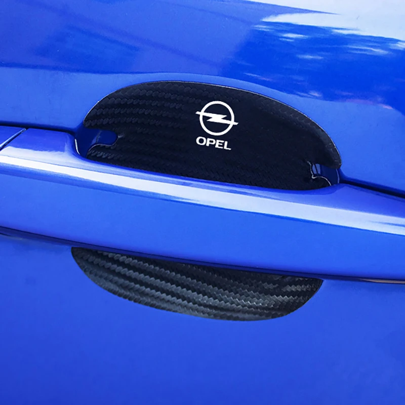 

Аксессуары для opel insignia astra j h corsa 4 шт. Защитная Наклейка на автомобильные ручки из углеродного волокна Кожаная наклейка на дверную ручку