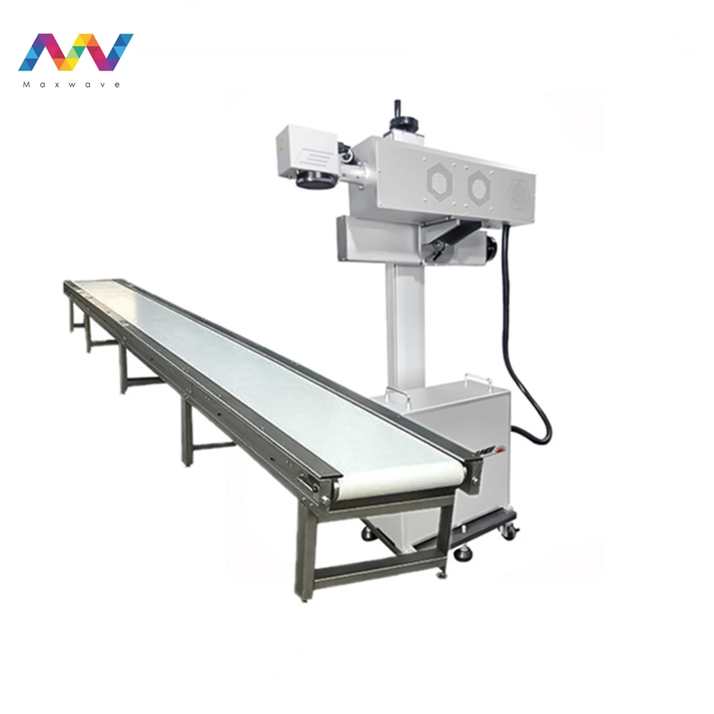 

20w 30w 50w handheld fiber flying laser marking machine online print for hdpe pvc pipe tube