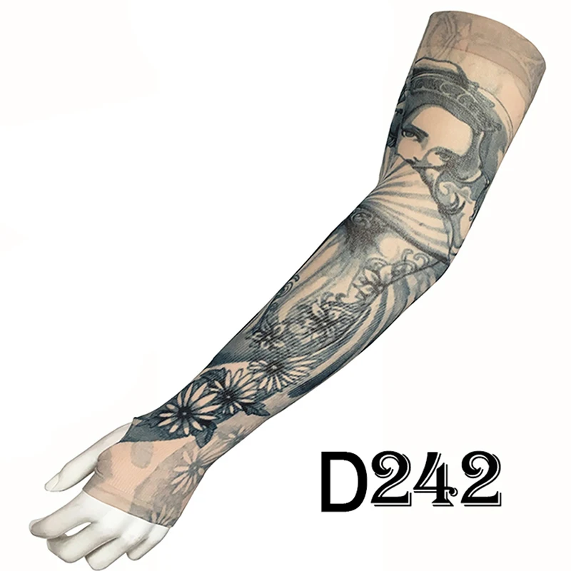 Fashion Tattoo Sleeves Arm Warmer Outdoor Temporary Fake Tattoo Warmer Sleeve Mangas Unisex UV Protection Arm Sleeve