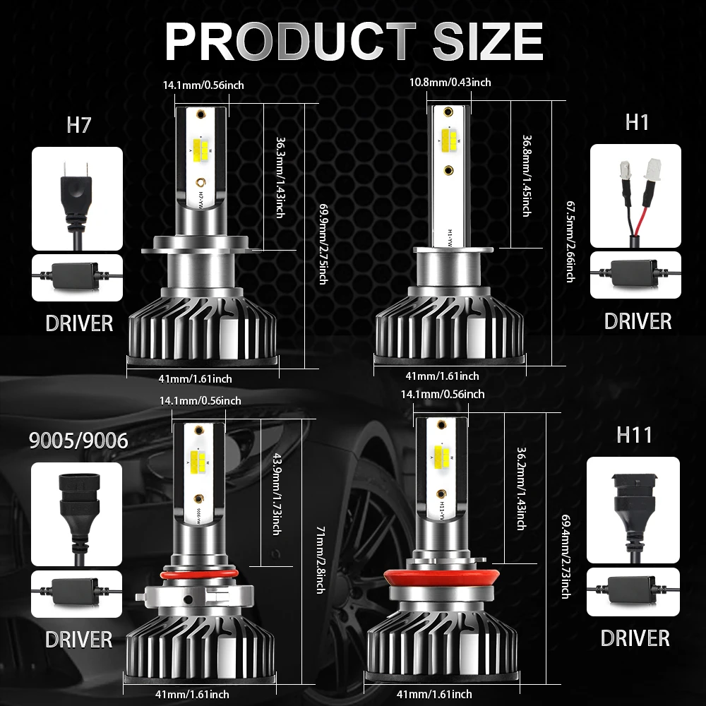 BraveWay 3000K + 6500K Светодиодные Автомобильные фары H7 Led H4 H8 H9 H11 двойная светодиодная