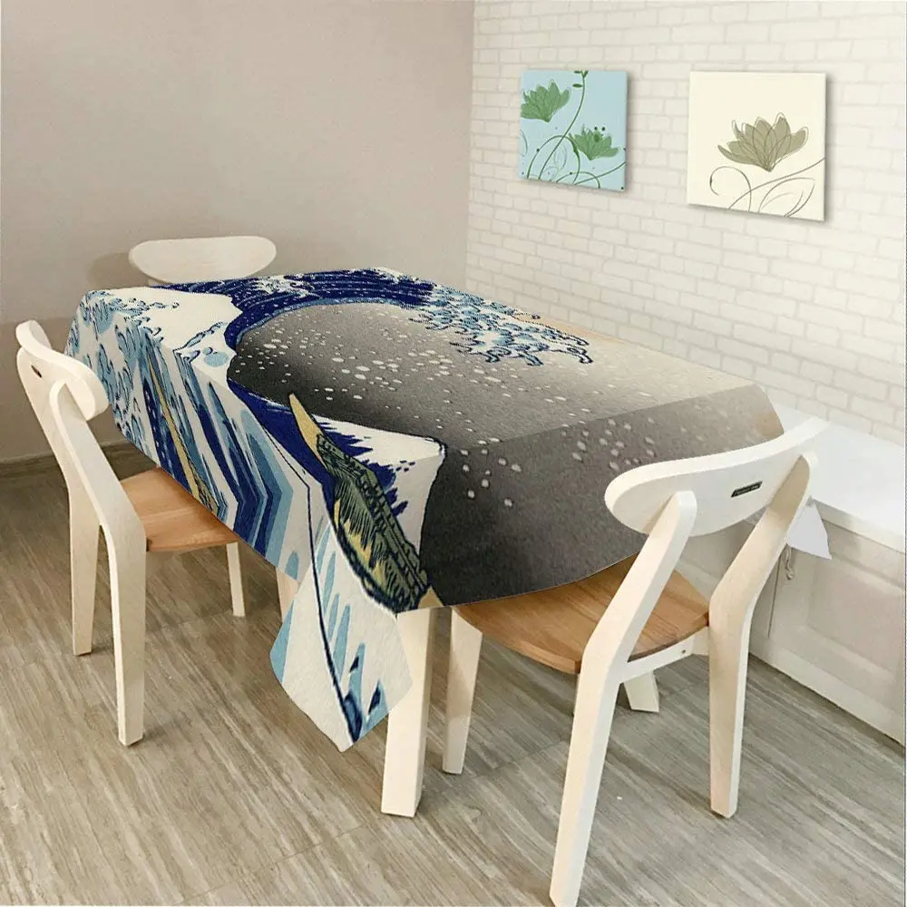 Декоративная прямоугольная скатерть от Ho Me Lili винтажная Hokusai The Great Wavefor для