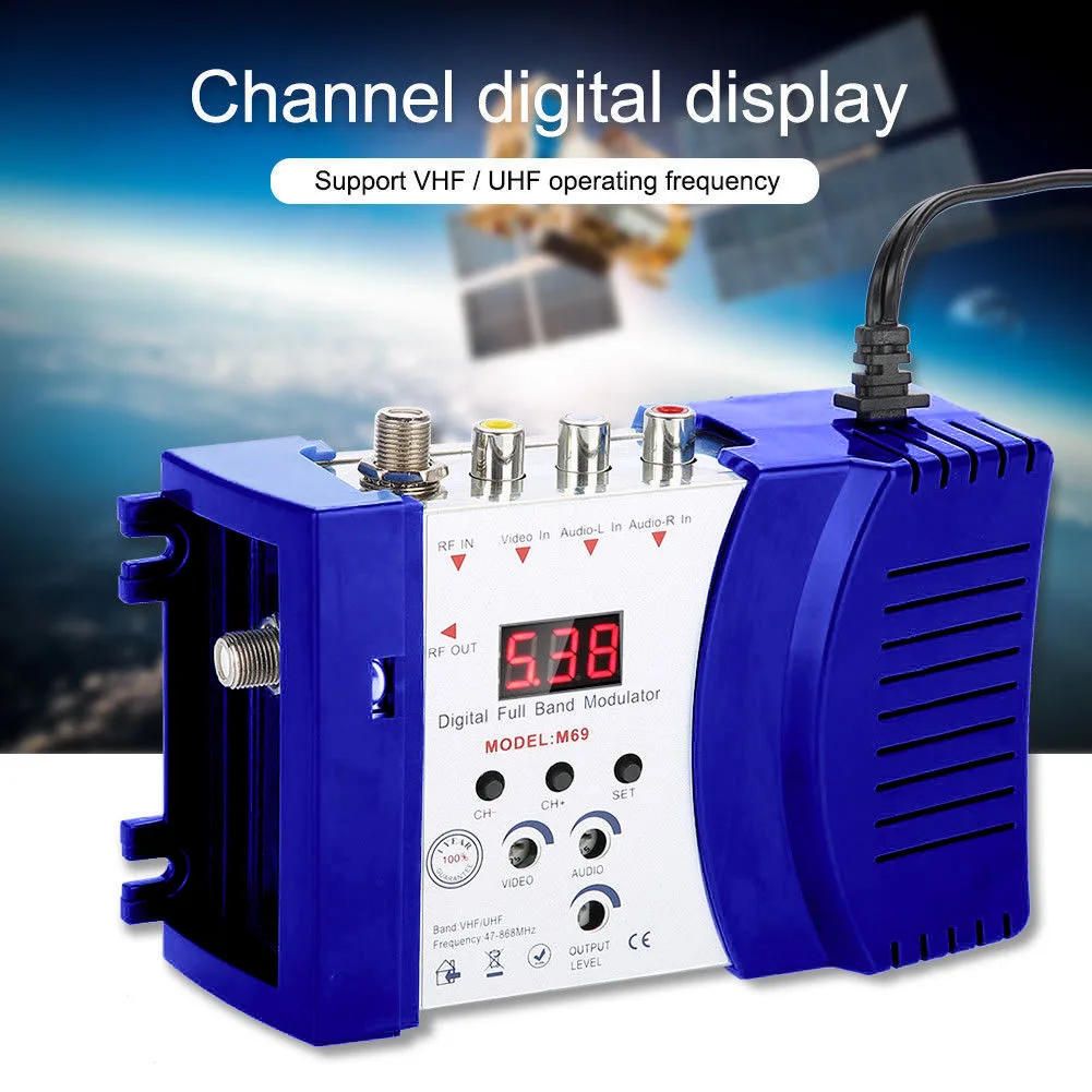 

Home Modulator TV AV To RF Converter Adapter VHF UHF Standard TV Format Output Coax Digital Professional Accessories #920
