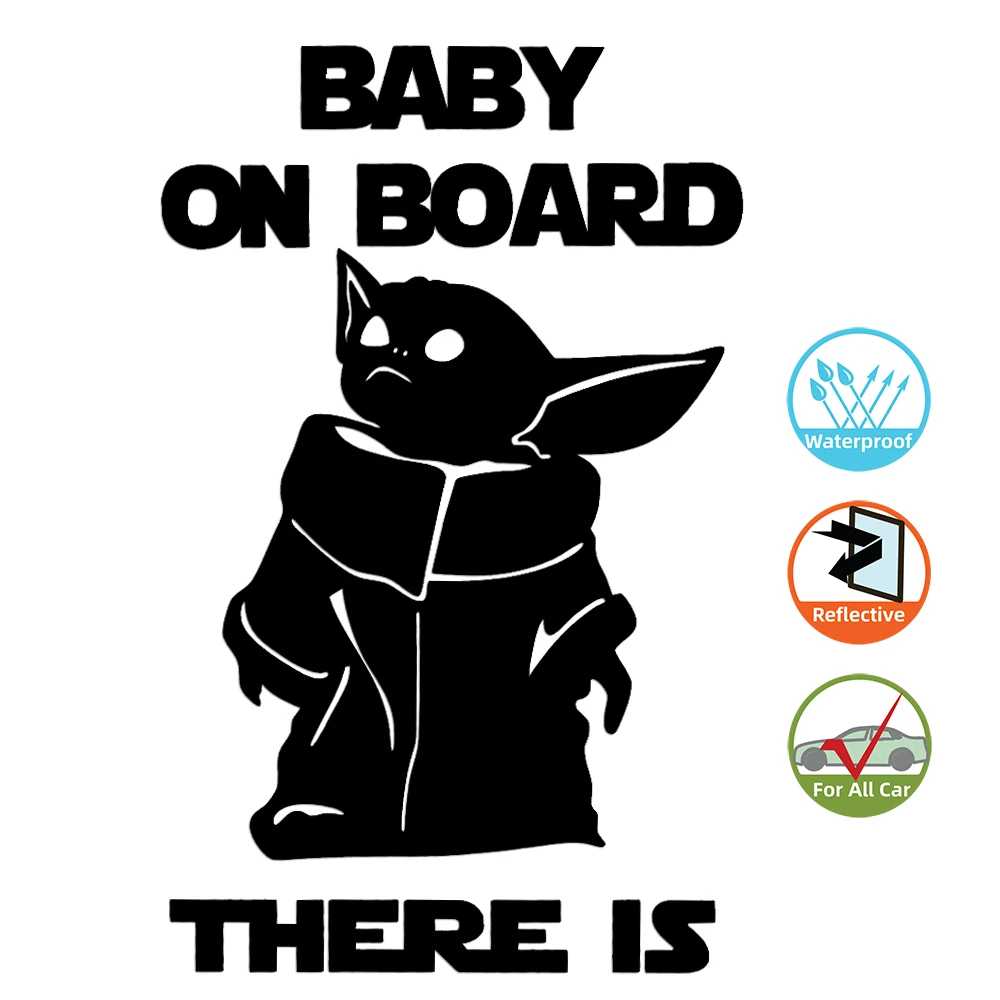 

SLIVERYSEA Premium Quality Reflective Convenient Car Sticker Lovely Cartoon BABY ON BOARD Vehicle Safety Sign Sticker