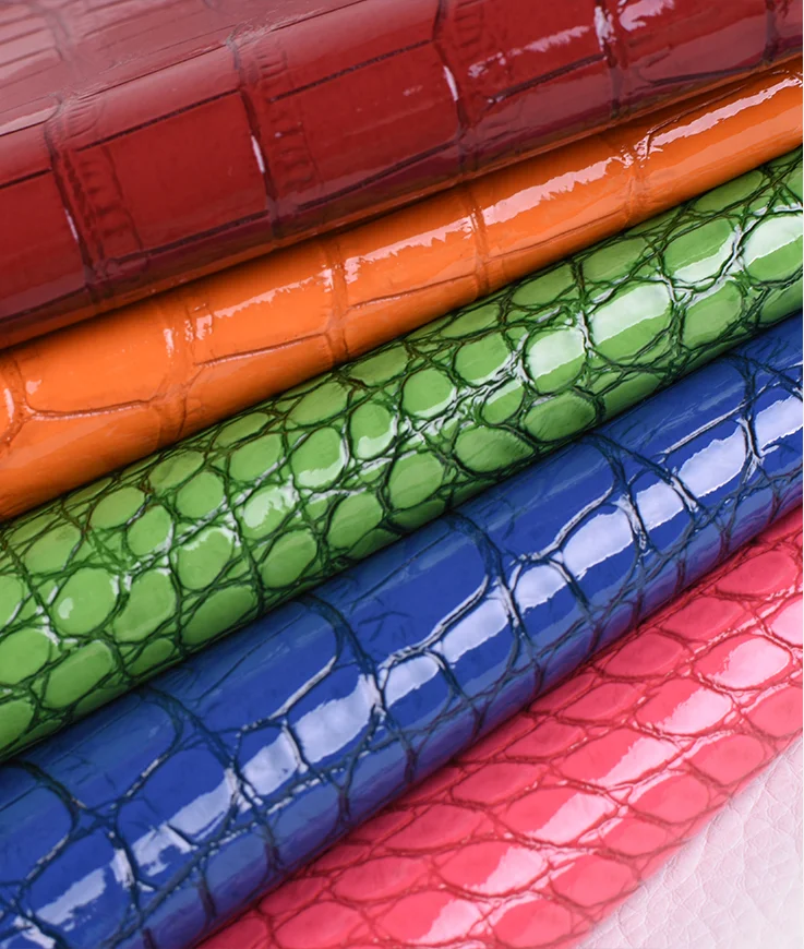 Блестящая ткань из искусственной кожи с принтом крокодила искусственная кожа