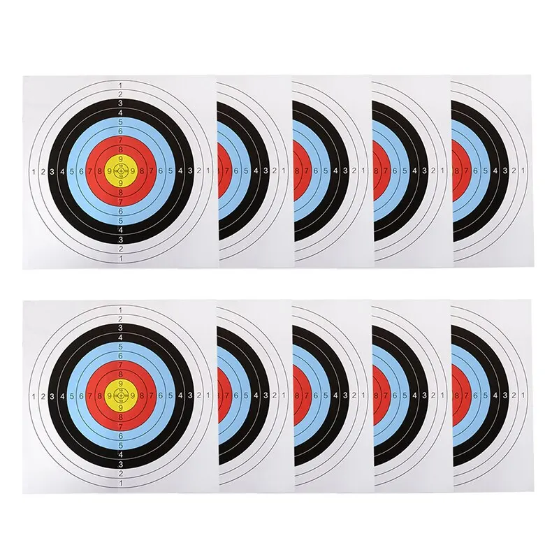 

10pcs Archery Crossbow Target Paper Round 40cm Shooting Practice Sports Training For Recurve Bow Longbow Target Papers