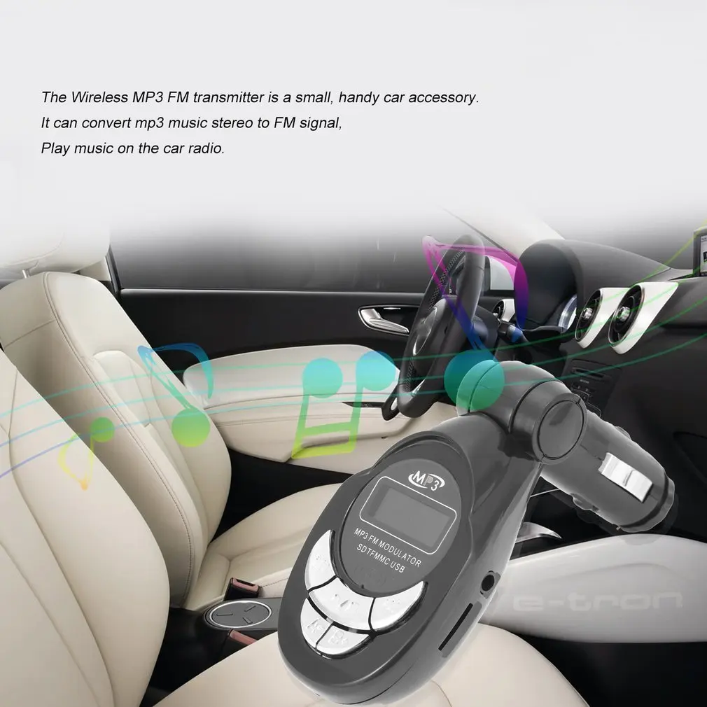 4 в 1 ЖК Авто MP3 плеер беспроводной FM передатчик модулятор с USB CD MMC Пульт