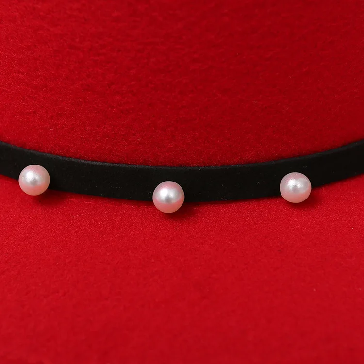 Шляпа с широкими полями для мужчин и женщин модная Панама жемчугом джазовая