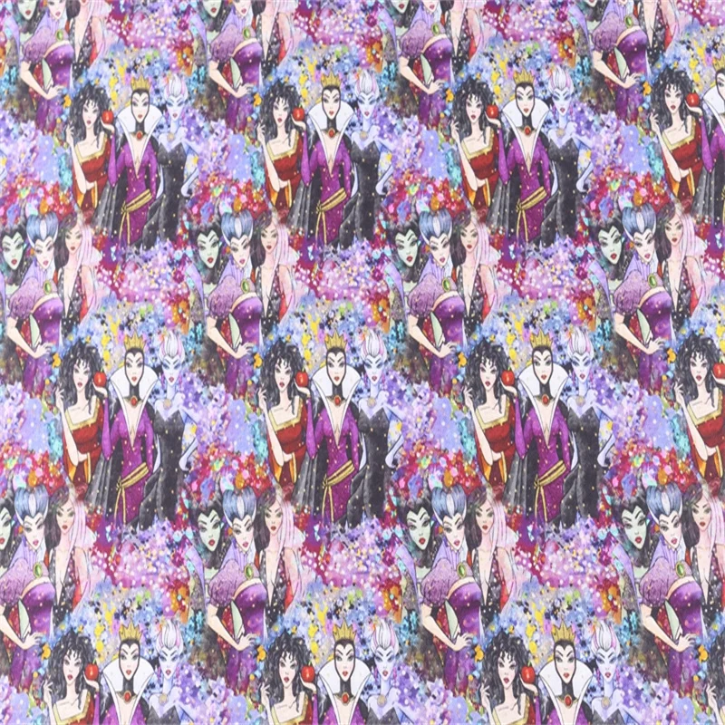 

Disney Fantastic Witch Print 100% Cotton Fabric for Girl Clothes Hometextile Cushion Cover Needlework DIY